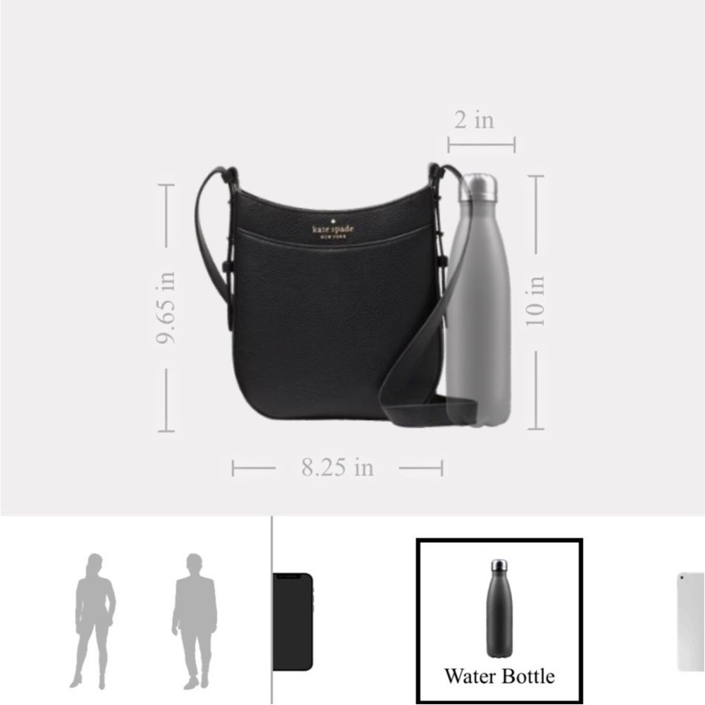 Kate spade NEW YORK North South Leila Crossbody crossbody bag black leather - Picture 7 of 10